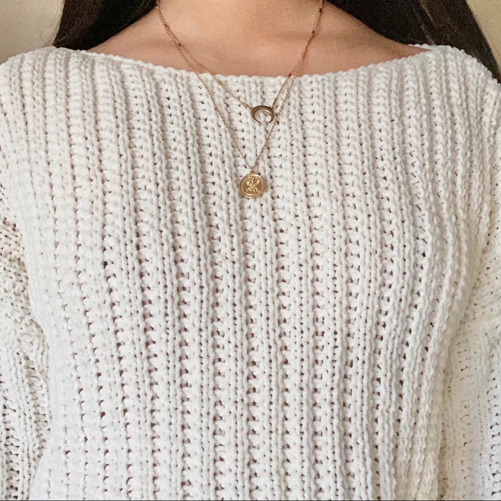Forever 21 white knit sweater
